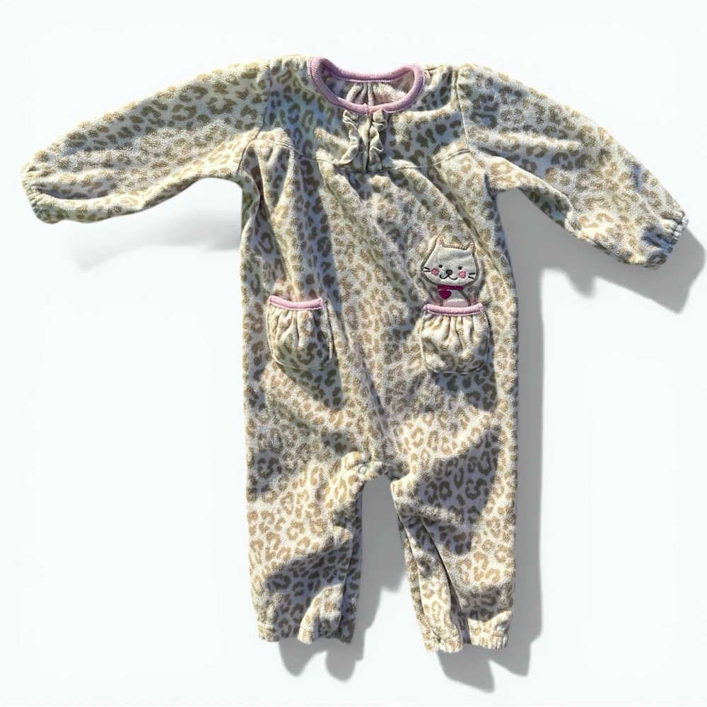 Carter’s Baby Fleece Animal Print Pajama Set Size 18M Cozy Sleepwear